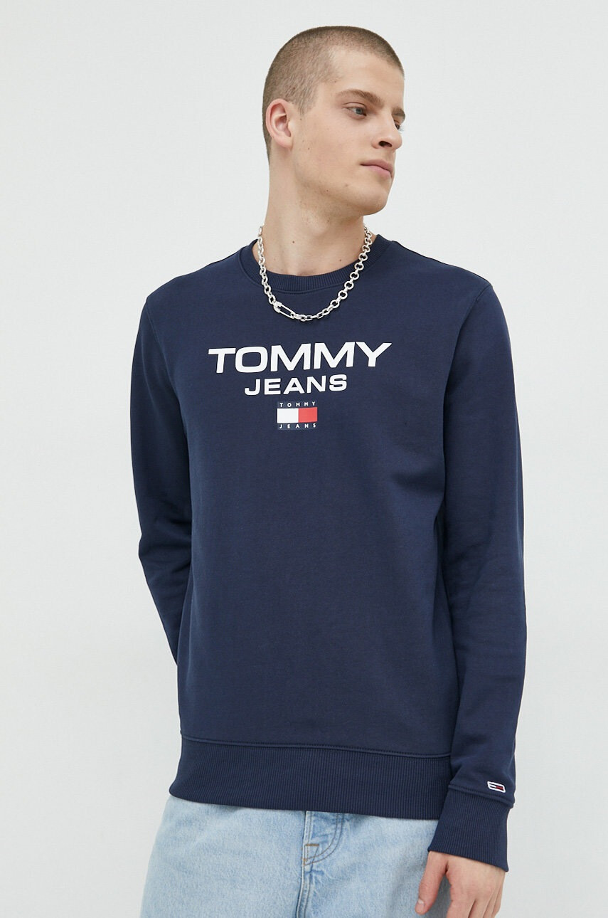 Tommy Jeans Памучен суичър в черно с принт - Pepit.bg