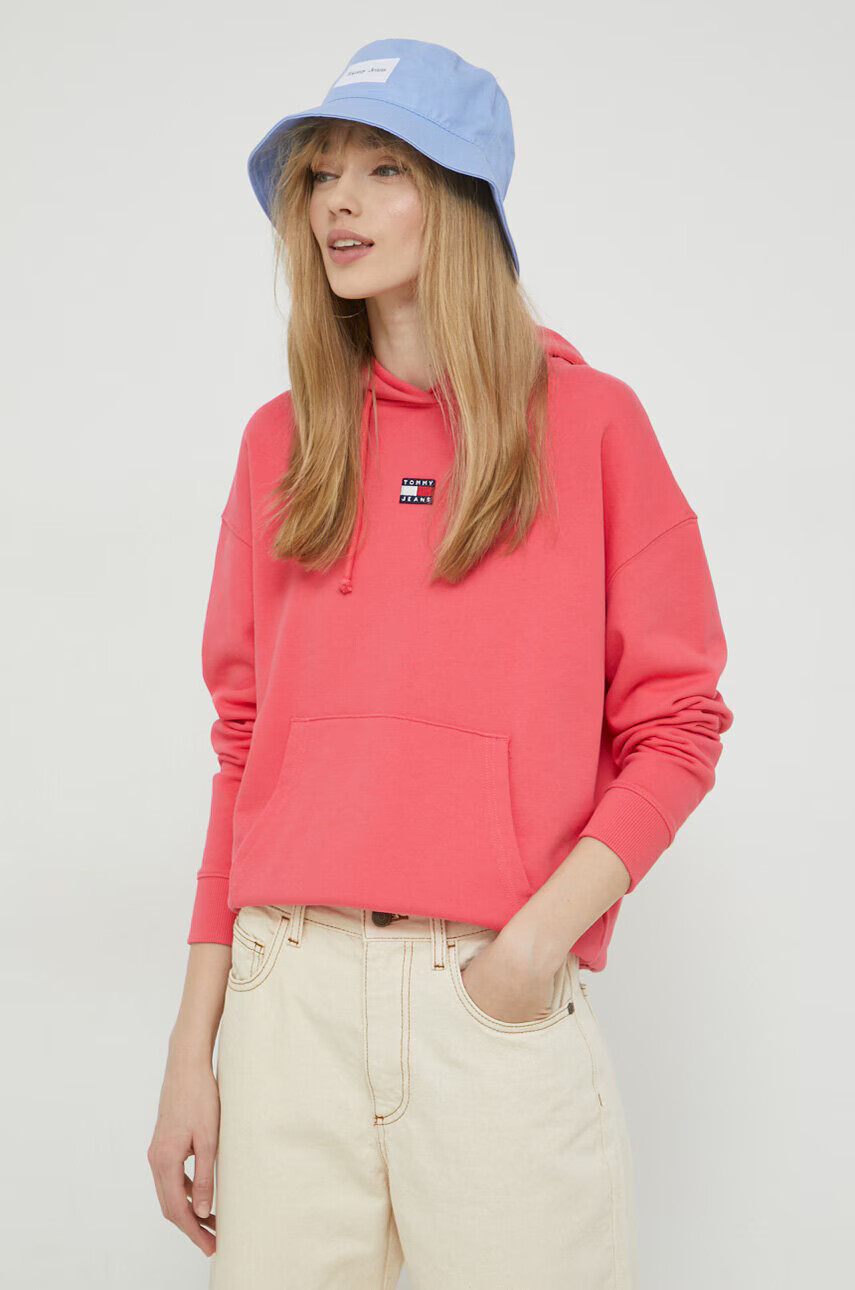 Tommy Jeans Памучен суичър в тъмносиньо с принт - Pepit.bg