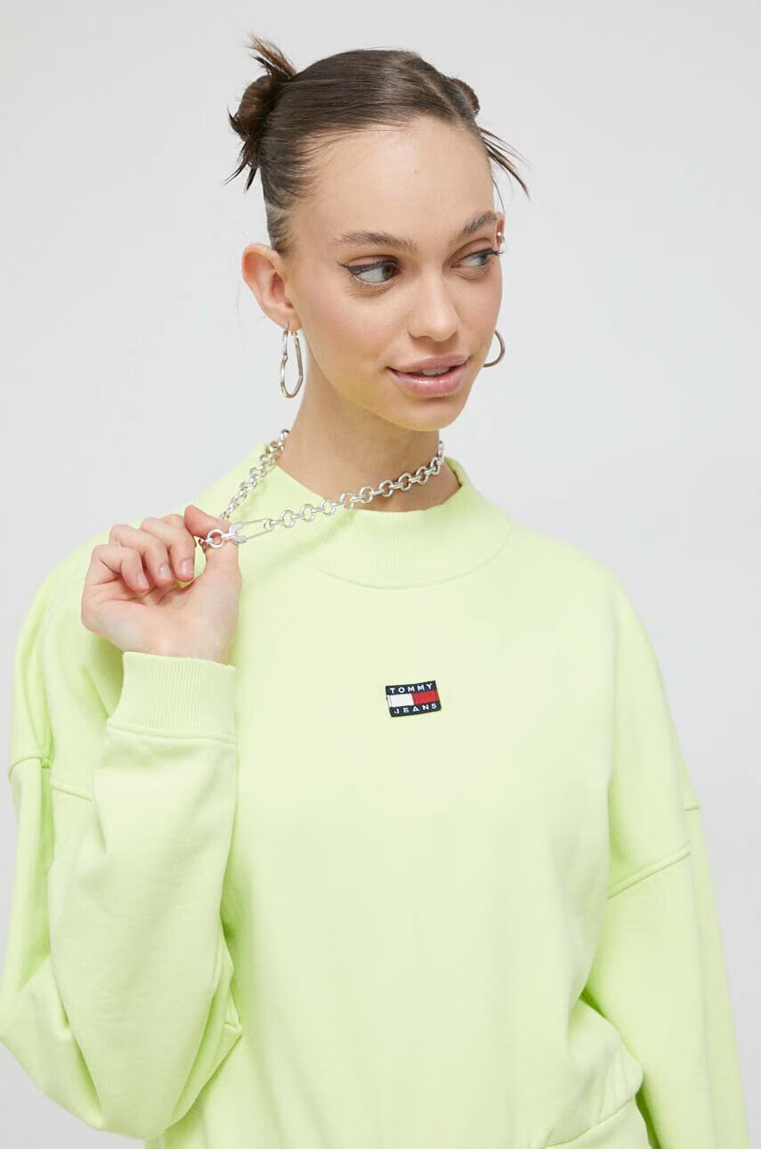 Tommy Jeans Памучен суичър в жълто с изчистен дизайн - Pepit.bg