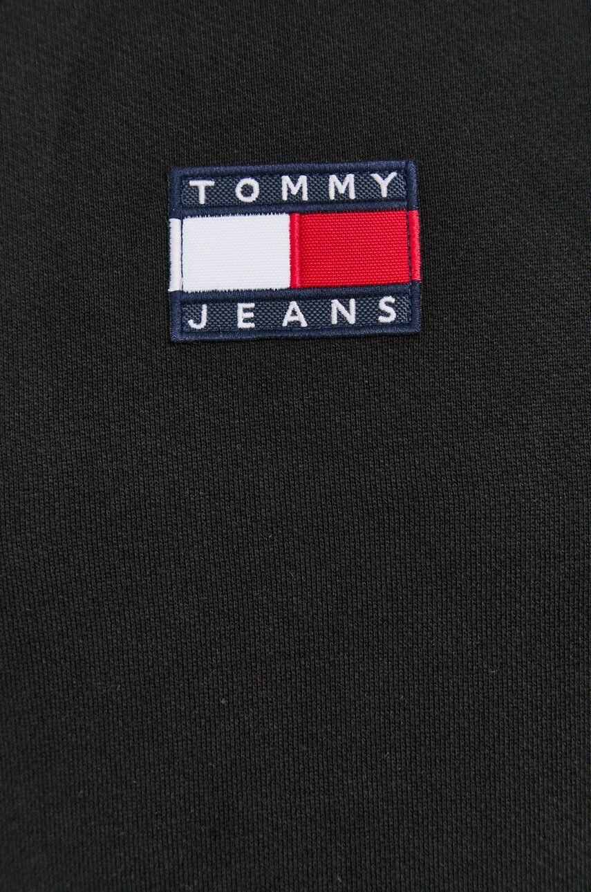 Tommy Jeans Памучен суичър мъжки в черно с апликация - Pepit.bg