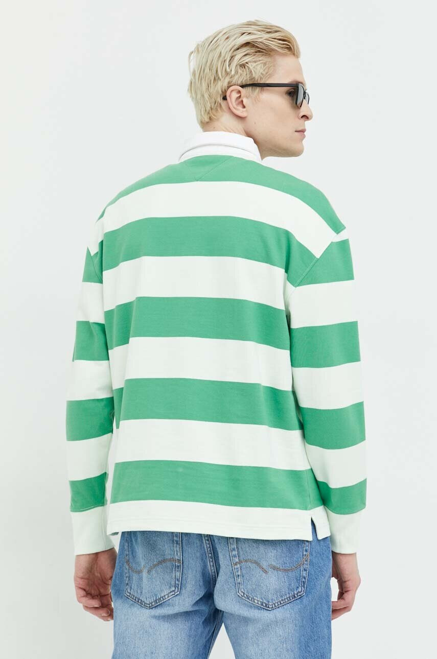 Tommy Jeans Памучен суичър в зелено с десен - Pepit.bg