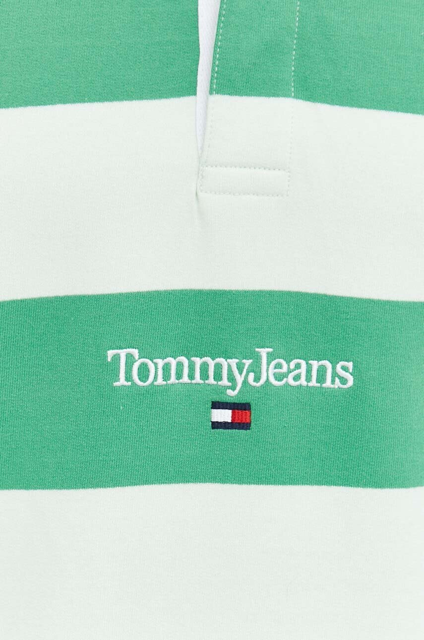 Tommy Jeans Памучен суичър в зелено с десен - Pepit.bg