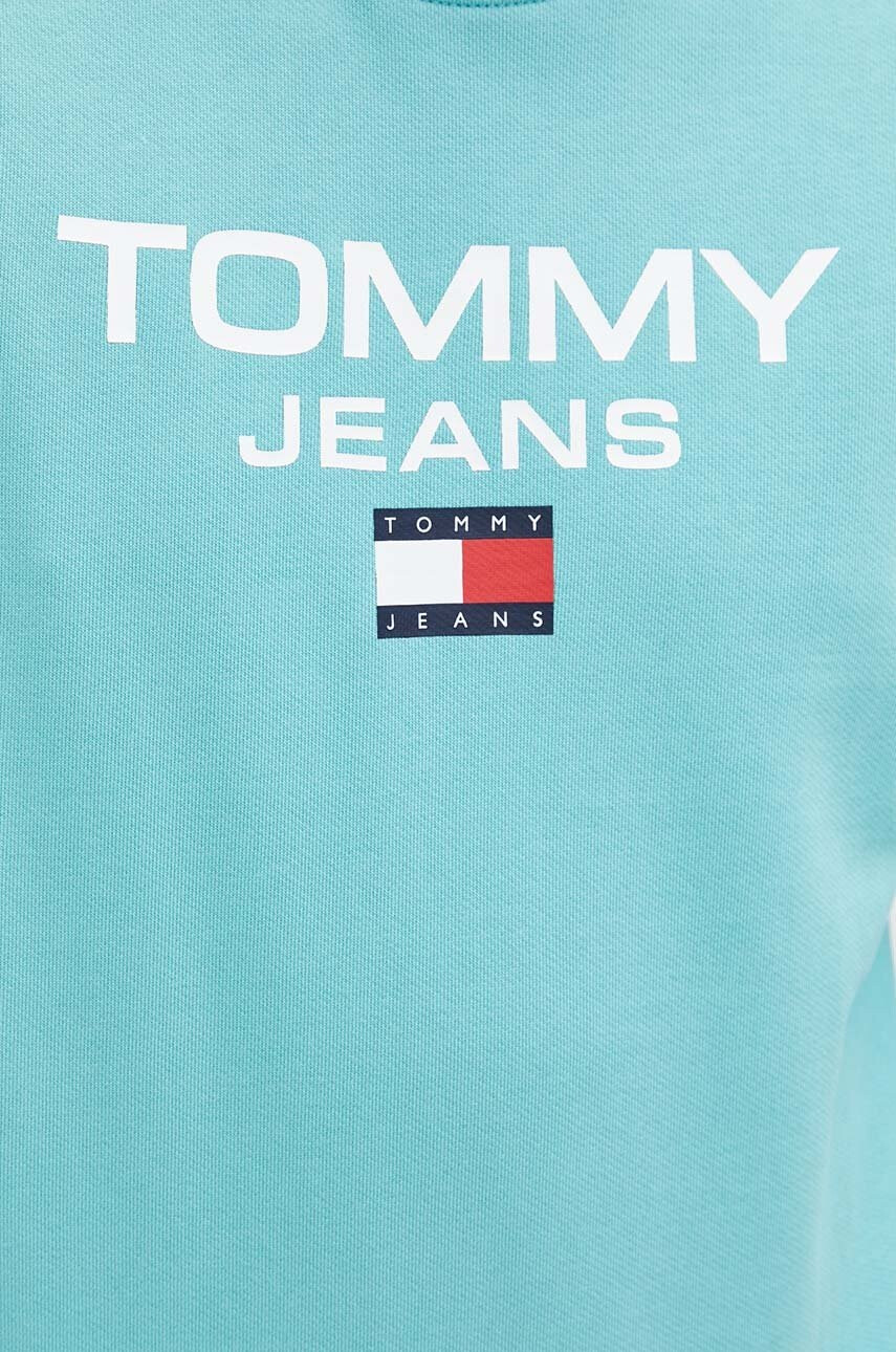 Tommy Jeans Памучен суичър в зелено с принт - Pepit.bg