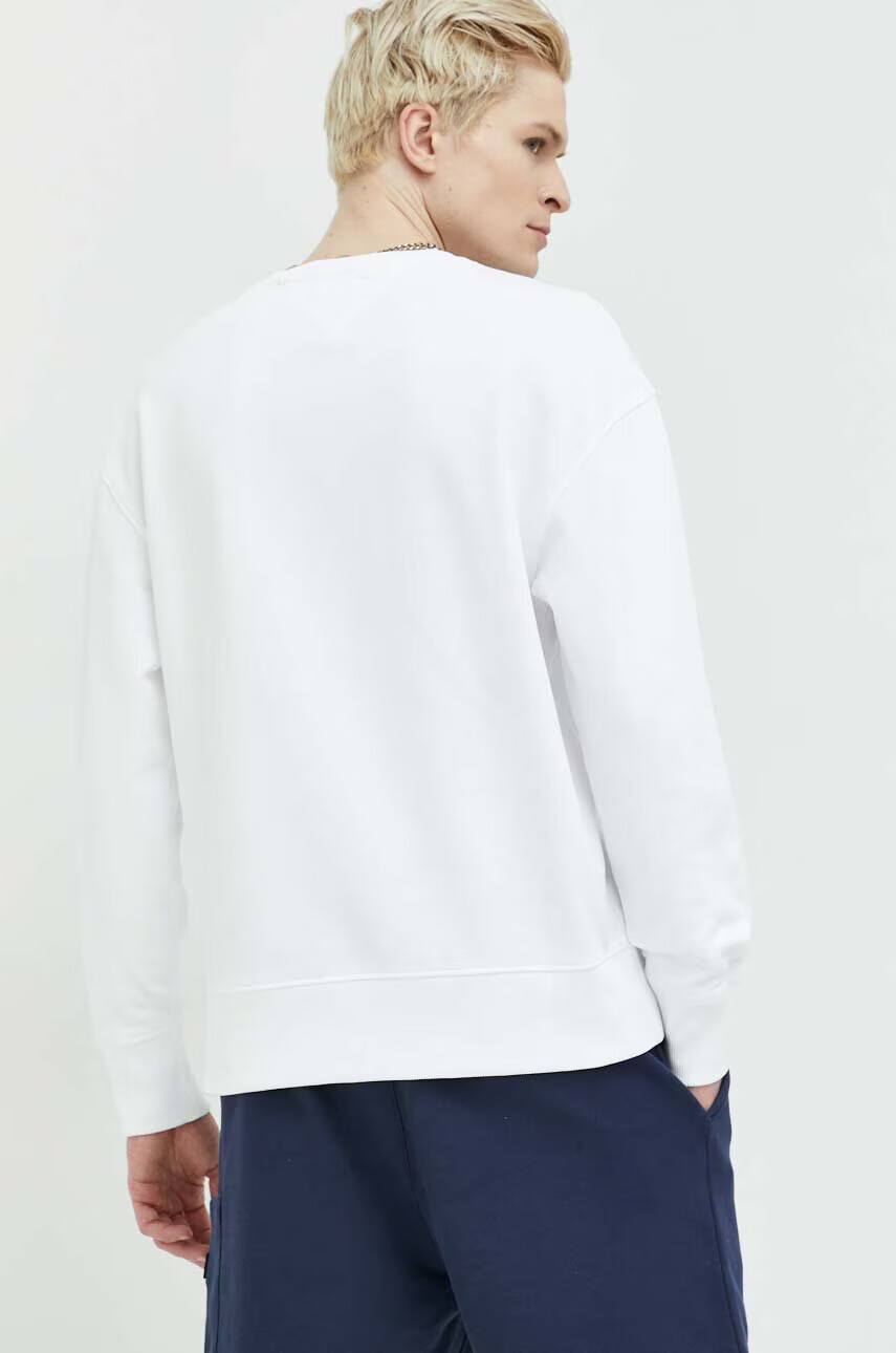 Tommy Jeans Памучен суичър в бяло с апликация - Pepit.bg