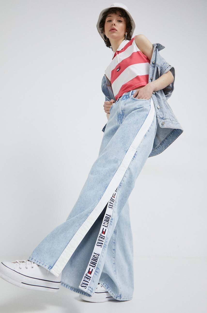 Tommy Jeans Памучен топ в розово - Pepit.bg
