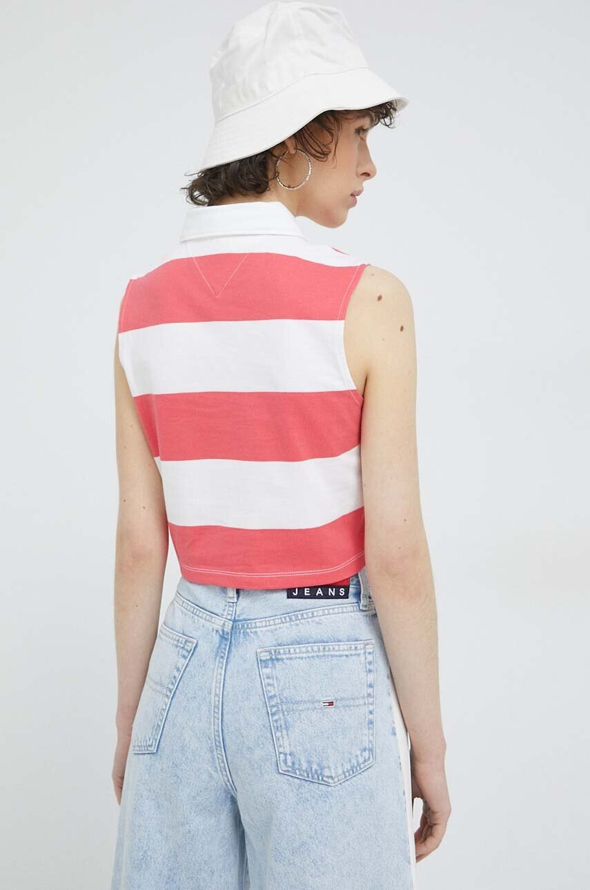 Tommy Jeans Памучен топ в розово - Pepit.bg