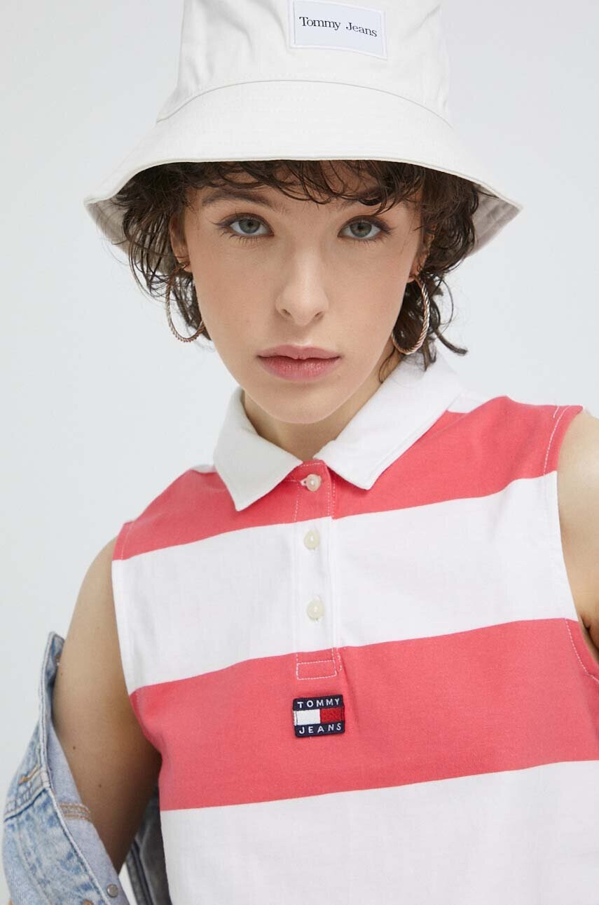 Tommy Jeans Памучен топ в розово - Pepit.bg