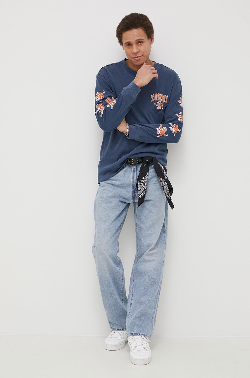 Tommy Jeans Памучна блуза с дълги ръкави - Pepit.bg