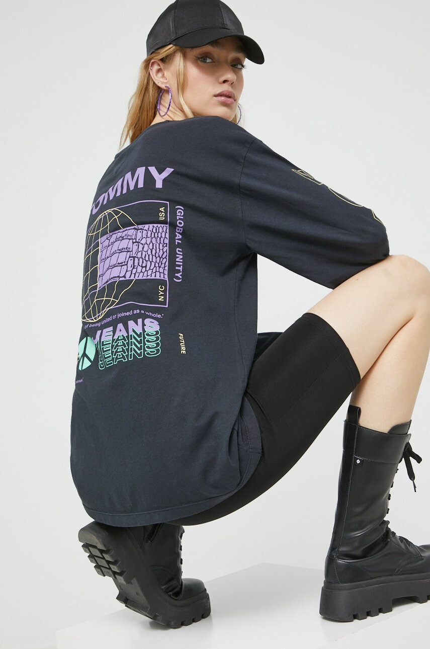 Tommy Jeans Памучна блуза с дълги ръкави - Pepit.bg