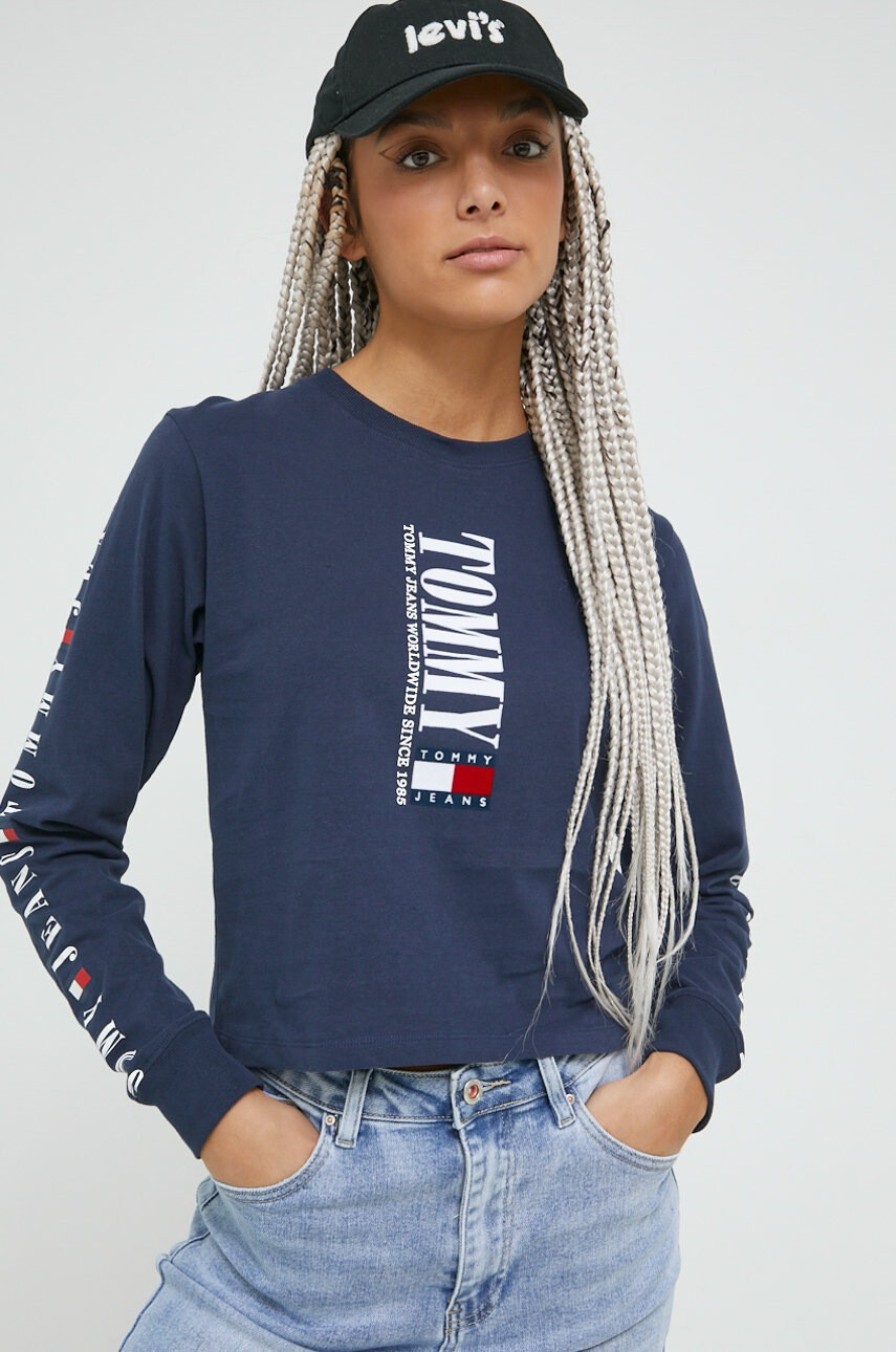 Tommy Jeans Памучна блуза с дълги ръкави - Pepit.bg