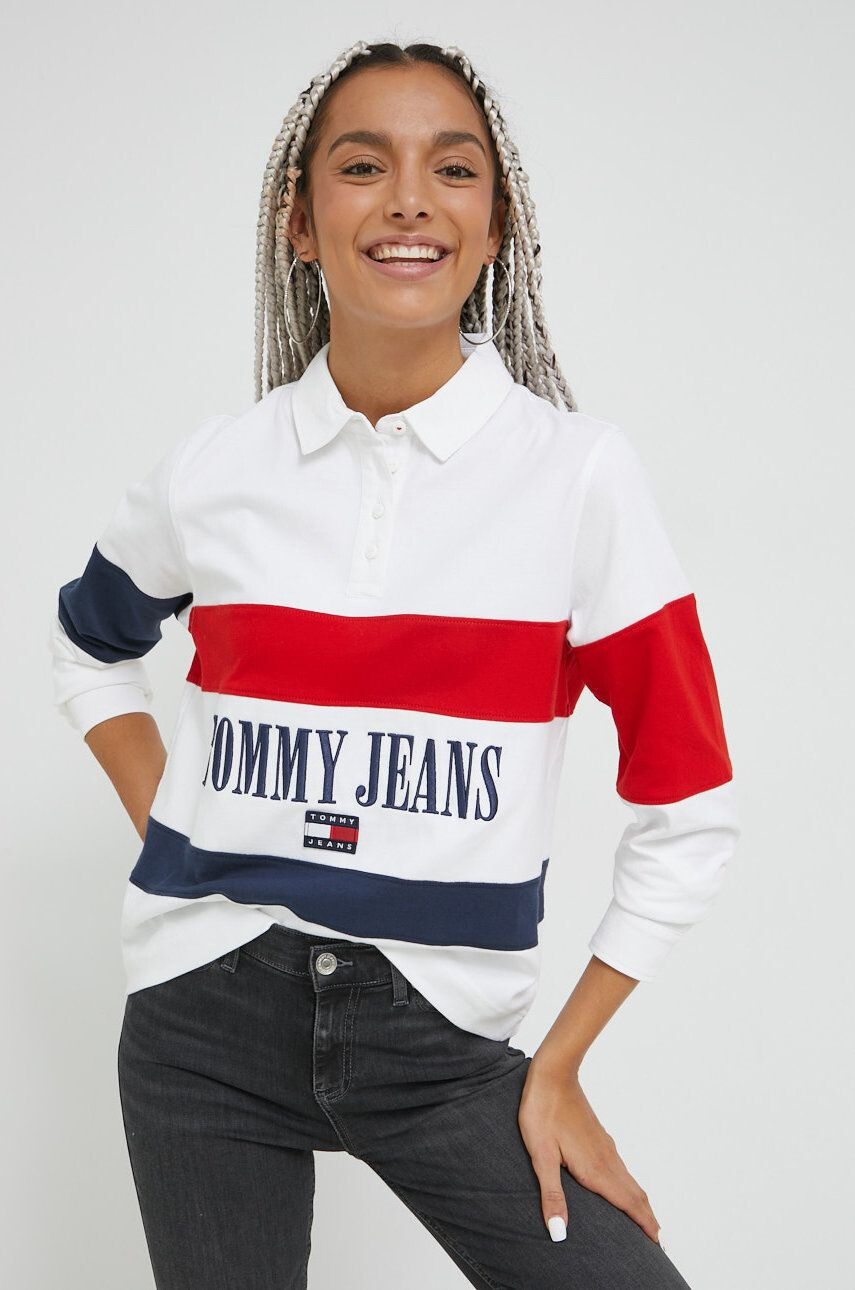 Tommy Jeans Памучна блуза с дълги ръкави - Pepit.bg