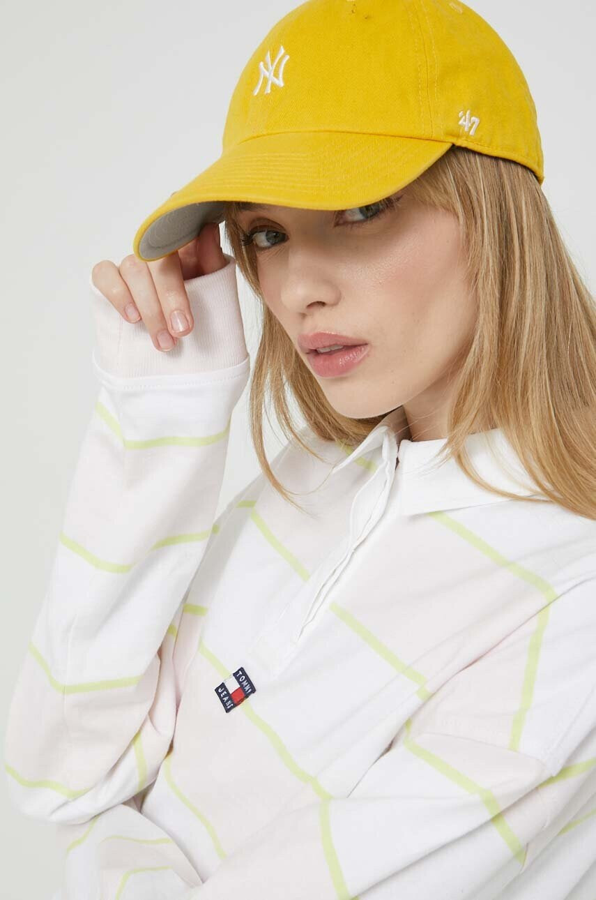 Tommy Jeans Памучна блуза с дълги ръкави в розово - Pepit.bg