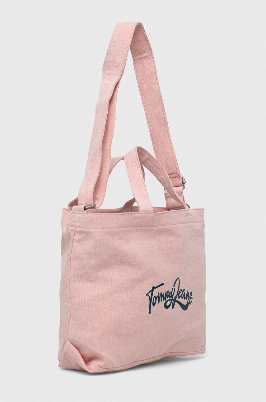 Tommy Jeans Памучна чанта в розово - Pepit.bg