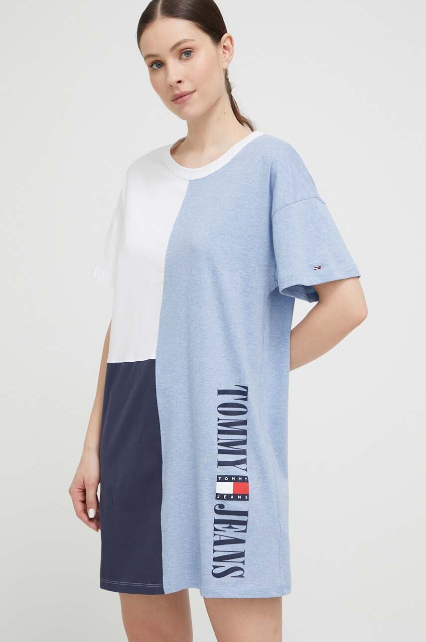 Tommy Jeans Памучна нощница в синьо - Pepit.bg