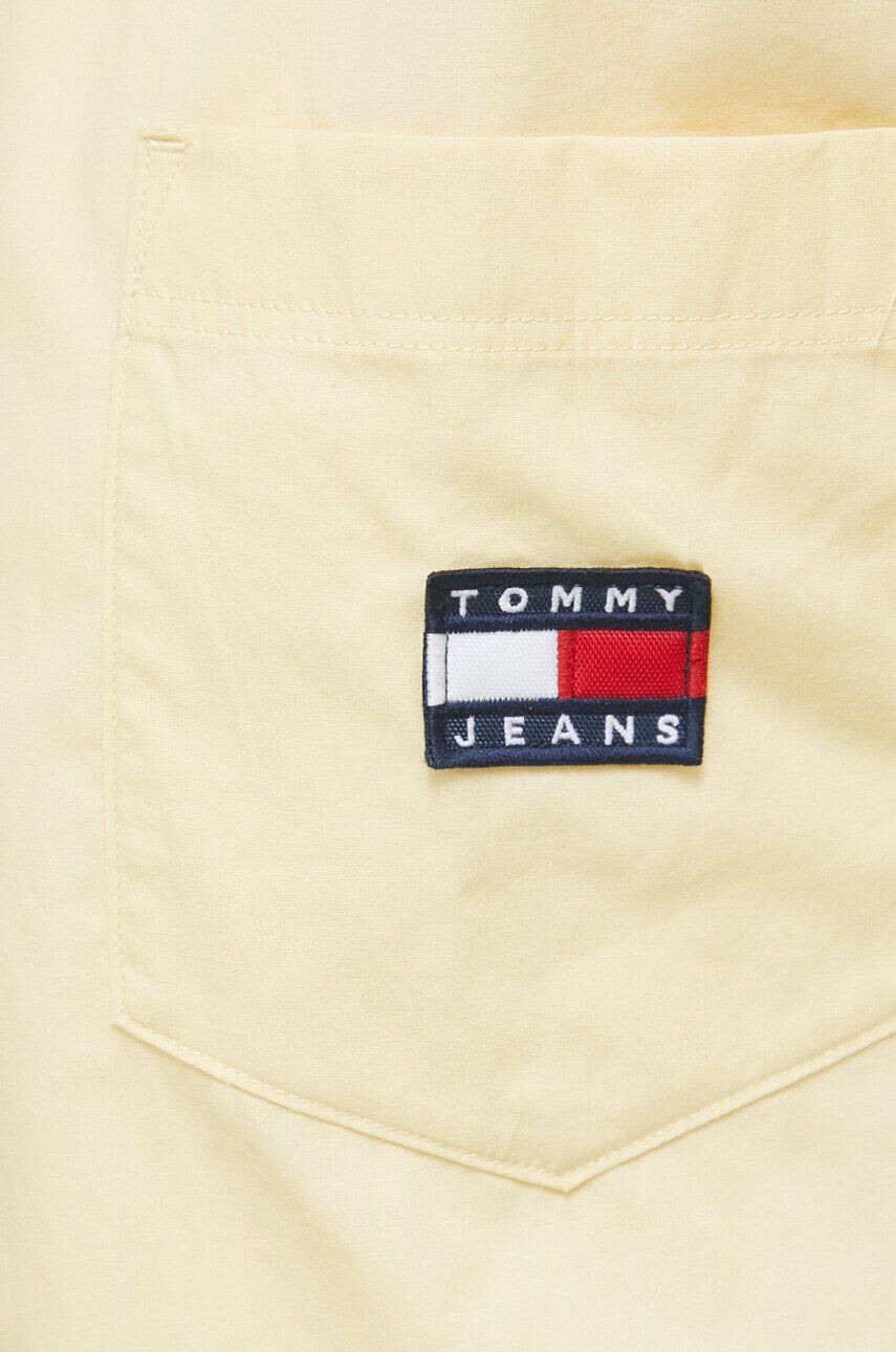 Tommy Jeans Памучна риза дамска в бяло със свободна кройка с класическа яка - Pepit.bg