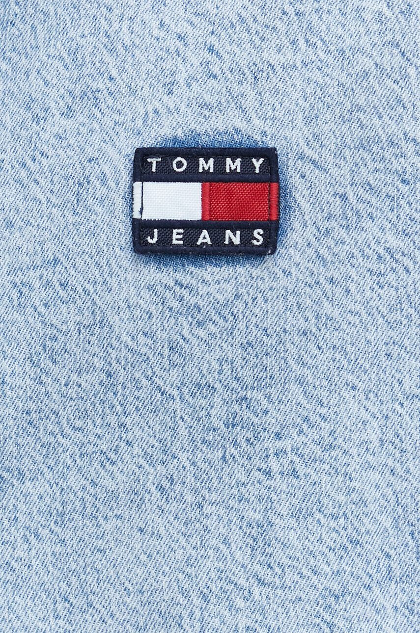 Tommy Jeans Памучна риза мъжка в синьо със свободна кройка с класическа яка - Pepit.bg