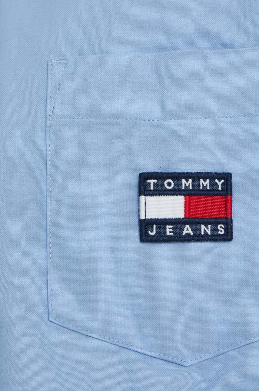 Tommy Jeans Памучна риза дамска със свободна кройка с класическа яка - Pepit.bg