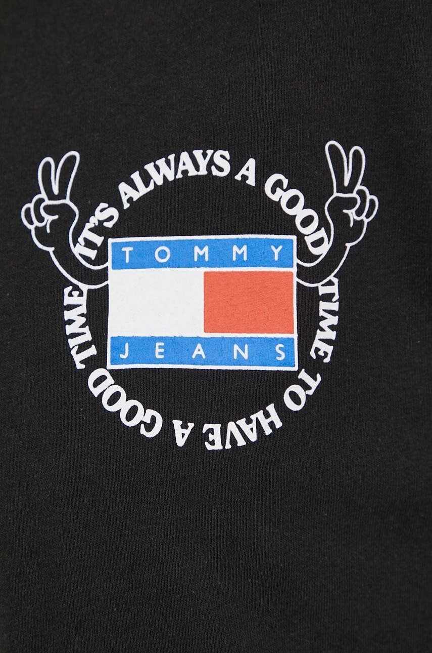 Tommy Jeans Памучна тениска в черно - Pepit.bg
