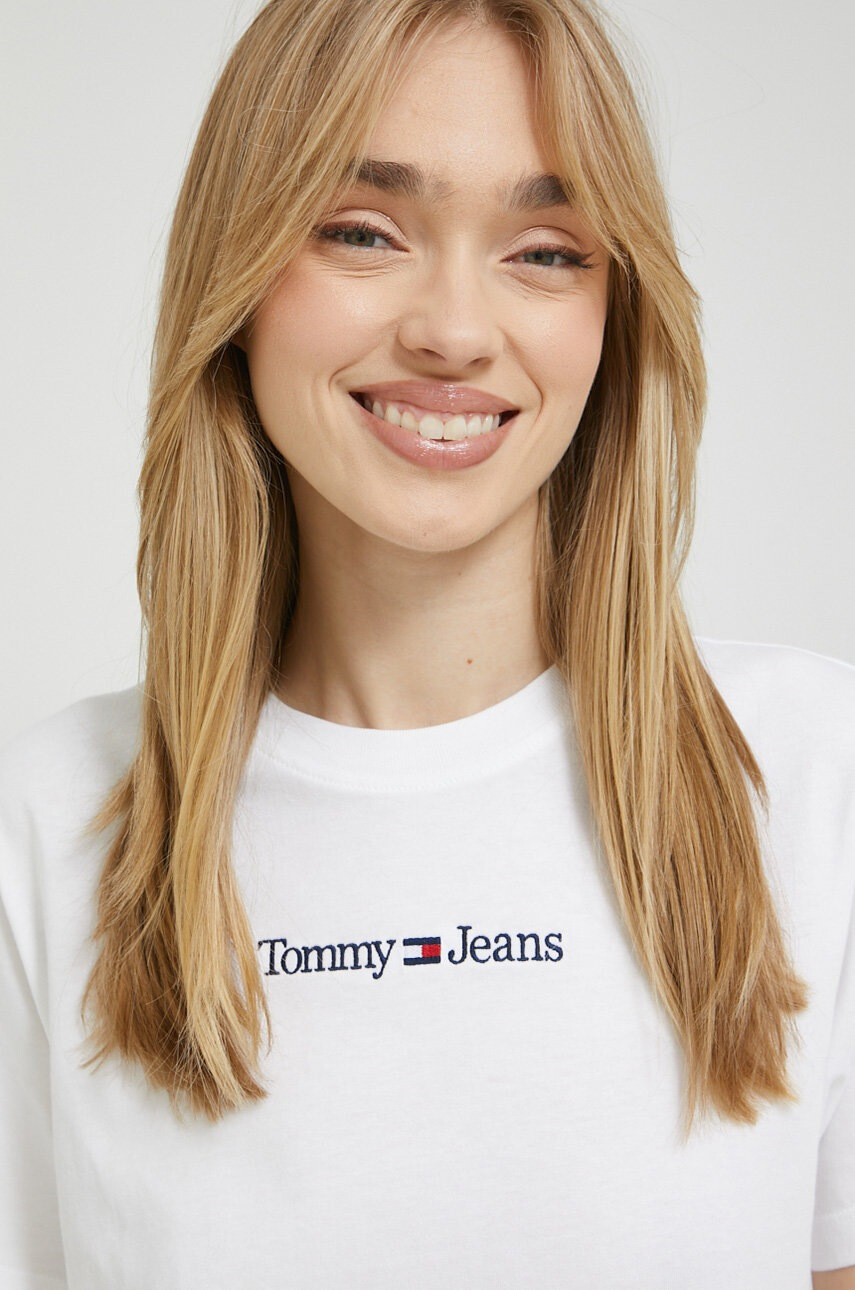 Tommy Jeans Памучна тениска в бяло - Pepit.bg