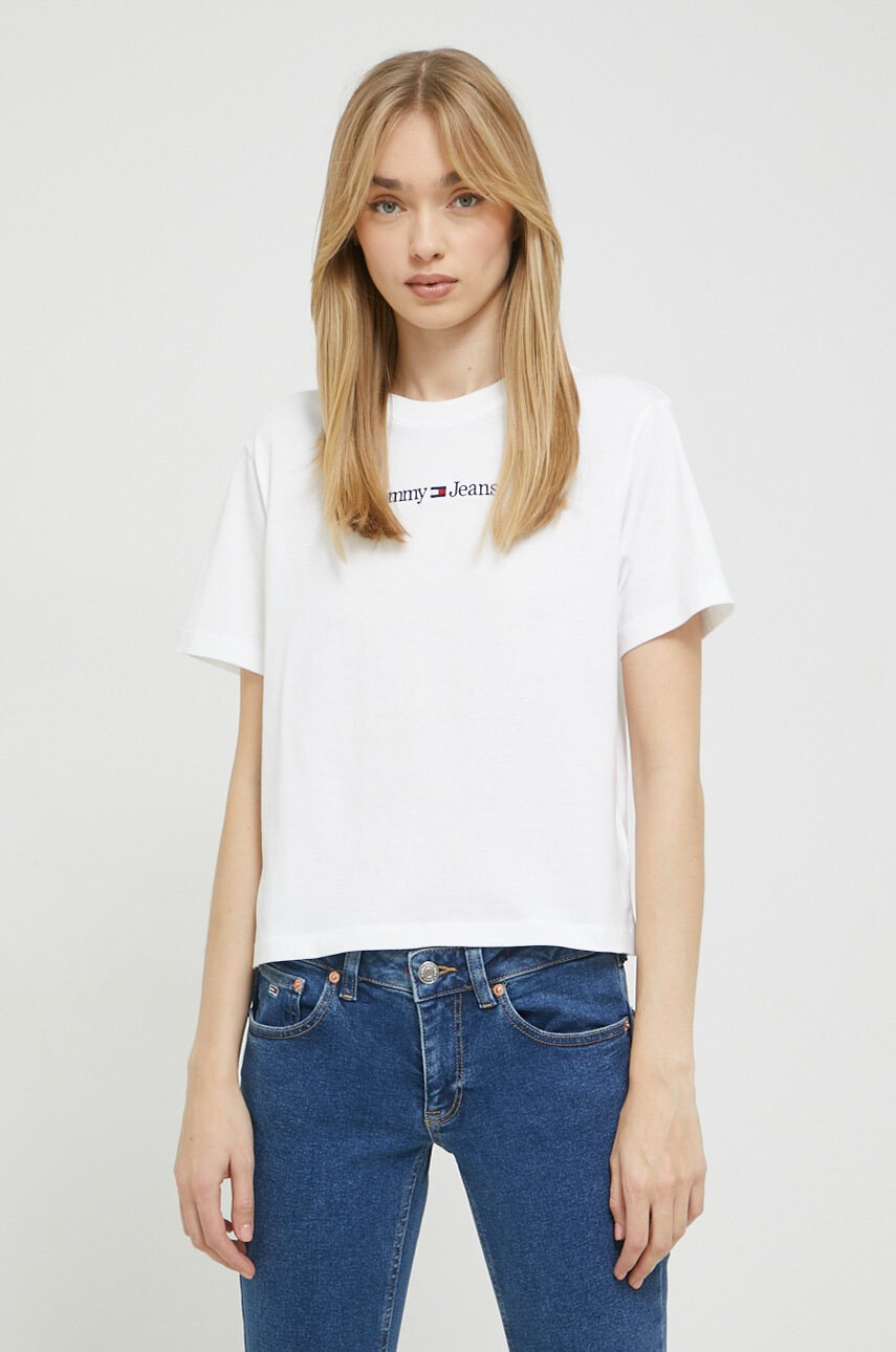 Tommy Jeans Памучна тениска в бяло - Pepit.bg