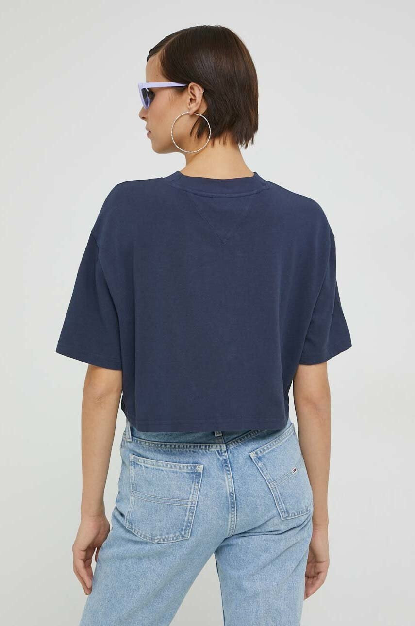 Tommy Jeans Памучна тениска в тъмносиньо - Pepit.bg