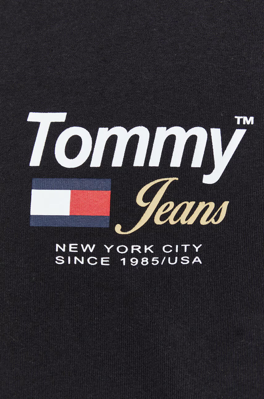 Tommy Jeans Памучна тениска в черно с принт - Pepit.bg