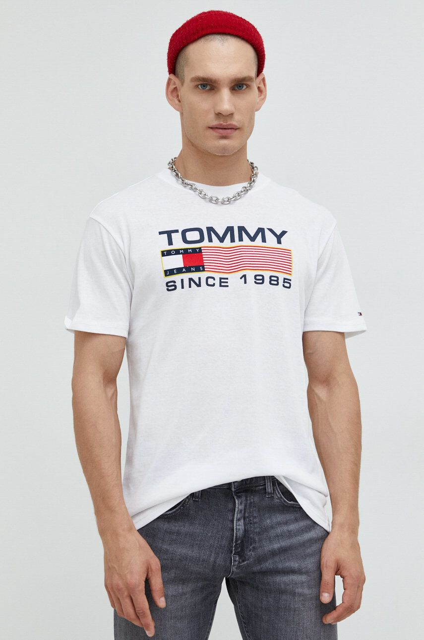 Tommy Jeans Памучна тениска в бяло - Pepit.bg