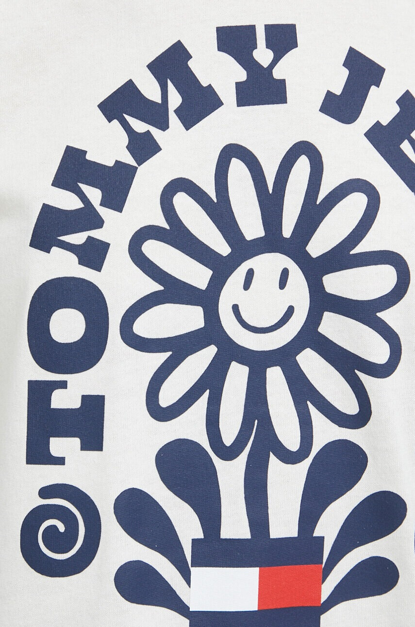 Tommy Jeans Памучна тениска в бежово - Pepit.bg