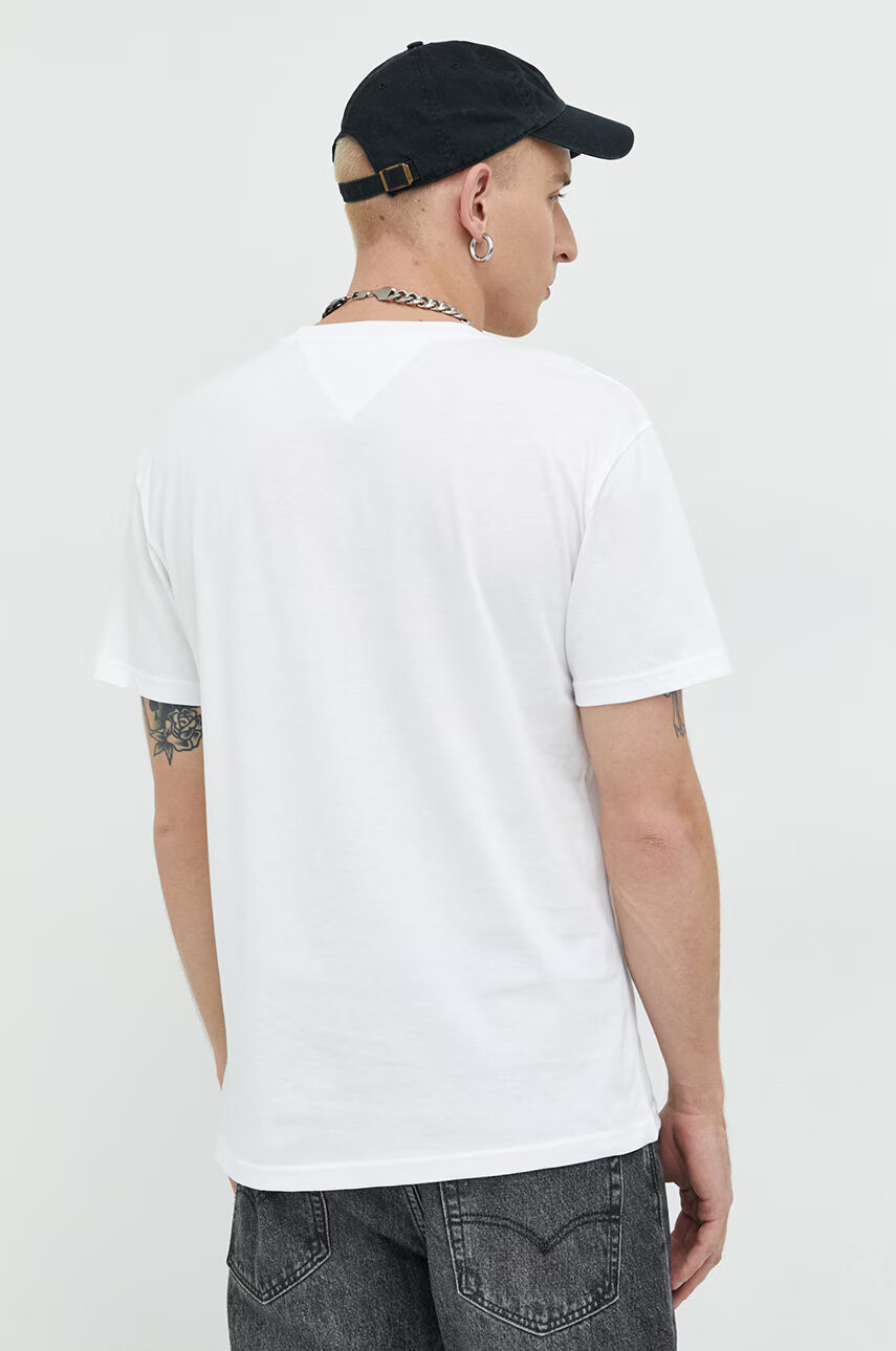 Tommy Jeans Памучна тениска в бяло с апликация - Pepit.bg