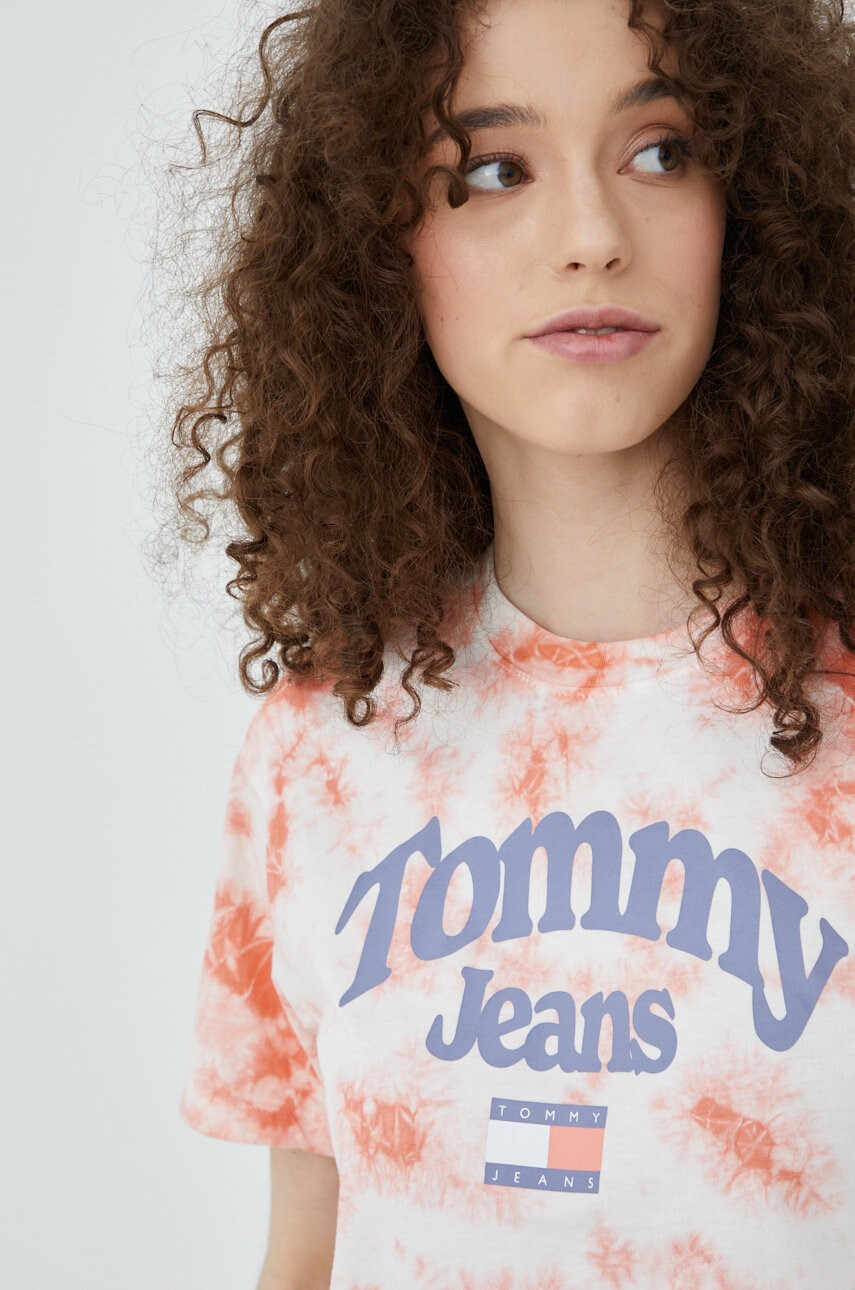 Tommy Jeans Памучна тениска в розово - Pepit.bg
