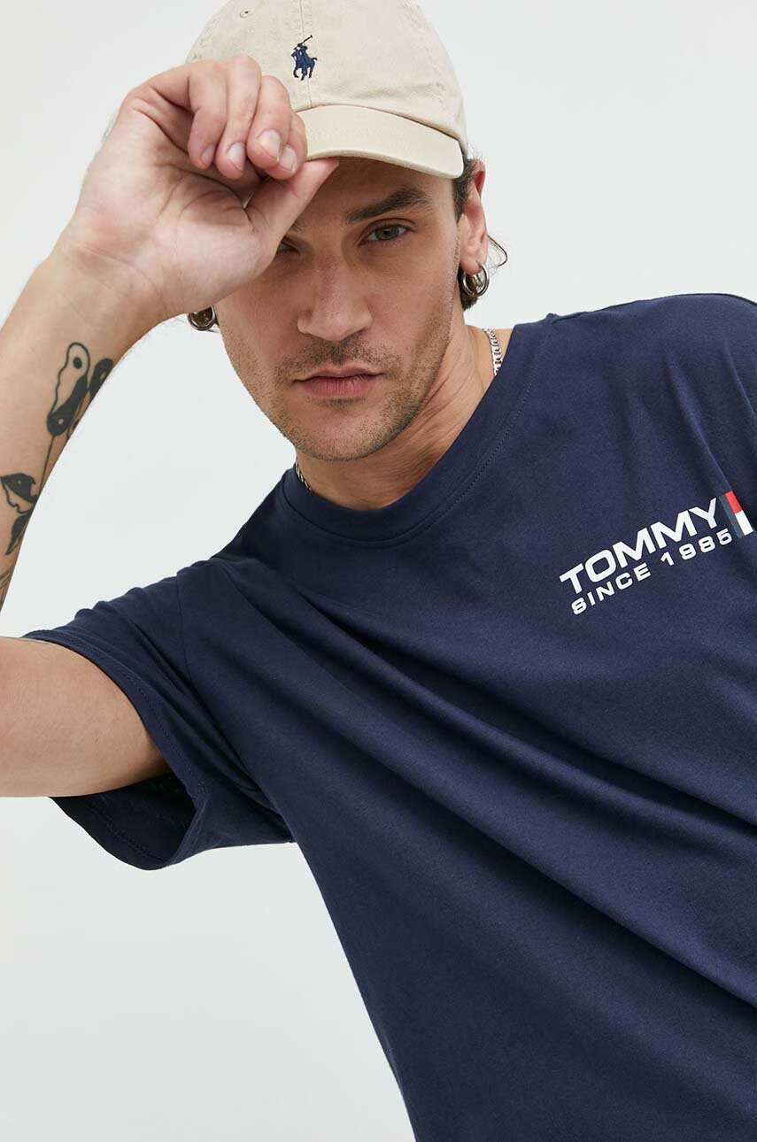 Tommy Jeans Памучна тениска в зелено - Pepit.bg