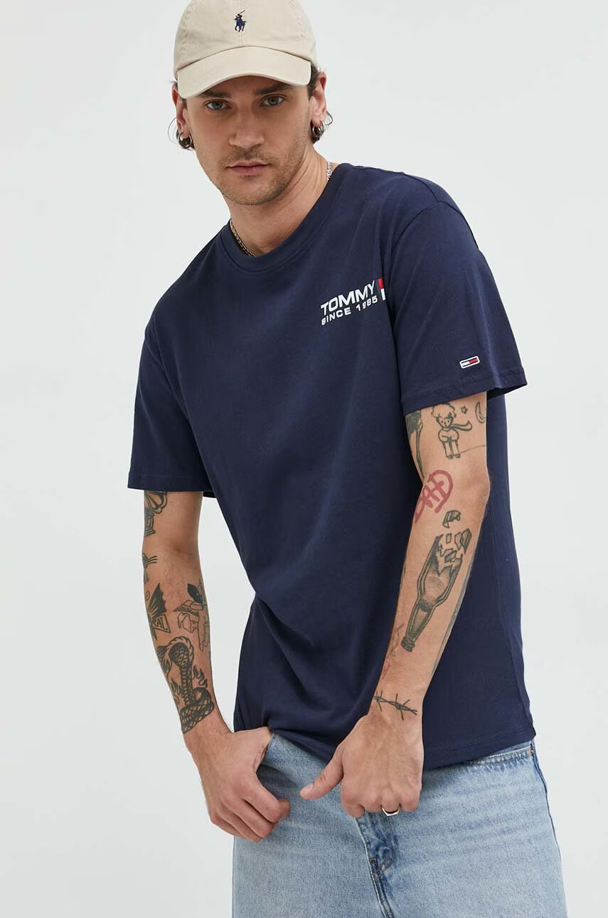 Tommy Jeans Памучна тениска в зелено - Pepit.bg