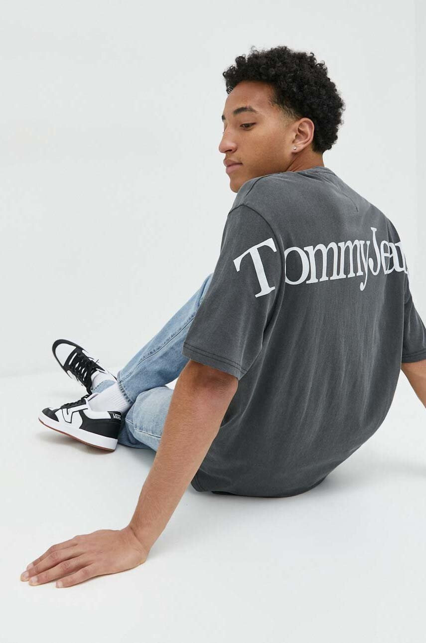 Tommy Jeans Памучна тениска в тъмносиньо - Pepit.bg