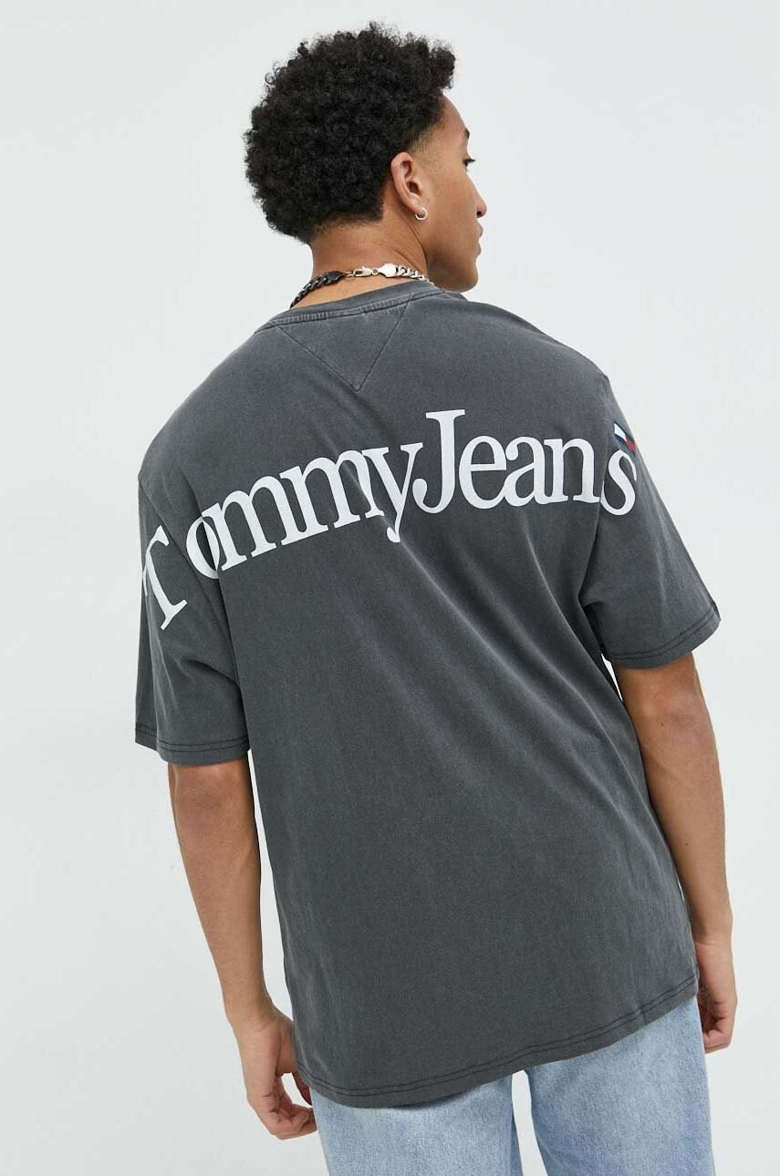 Tommy Jeans Памучна тениска в тъмносиньо - Pepit.bg