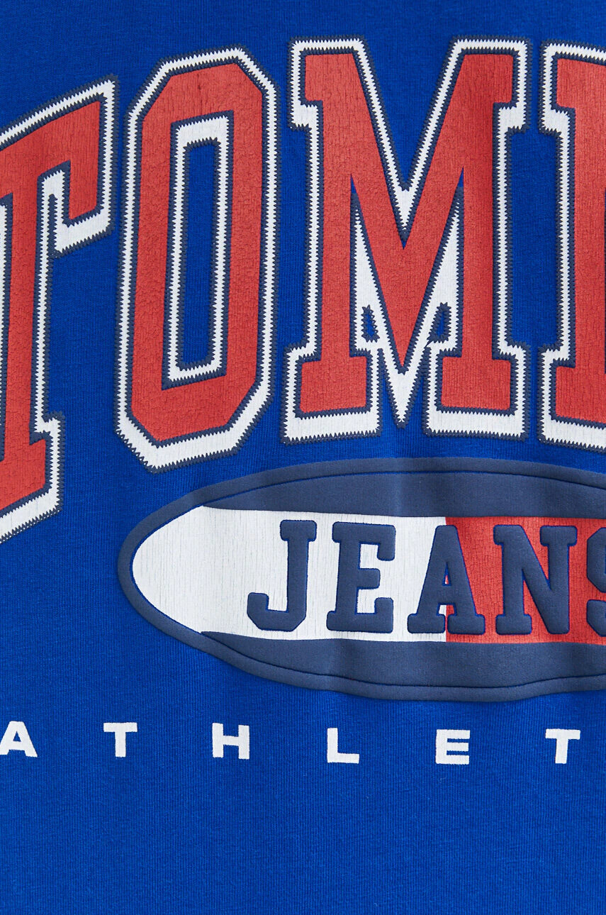 Tommy Jeans Памучна тениска в синьо с принт - Pepit.bg