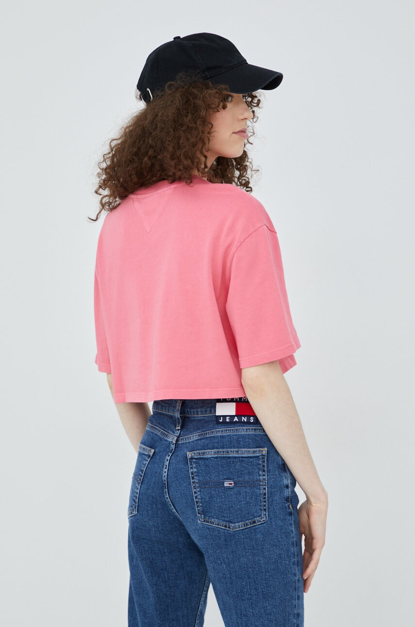 Tommy Jeans Памучна тениска в розово - Pepit.bg