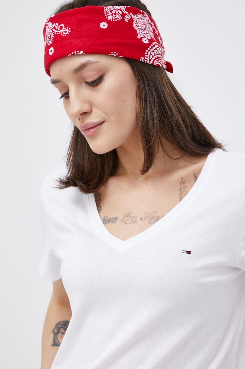 Tommy Jeans Памучна тениска в бяло - Pepit.bg