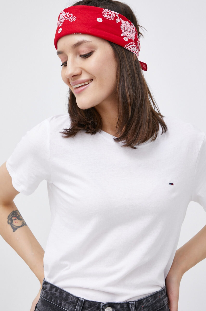 Tommy Jeans Памучна тениска в бяло - Pepit.bg