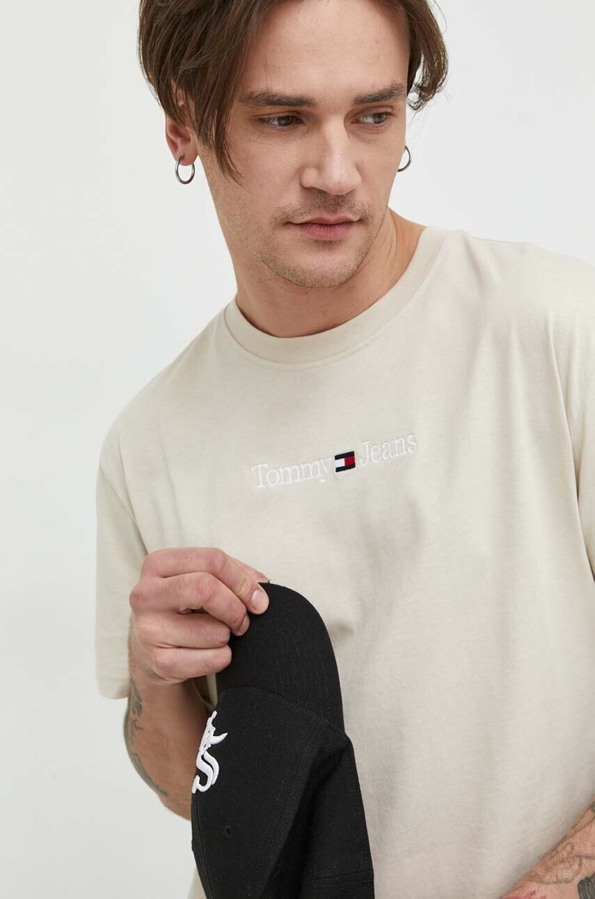 Tommy Jeans Памучна тениска в червено - Pepit.bg