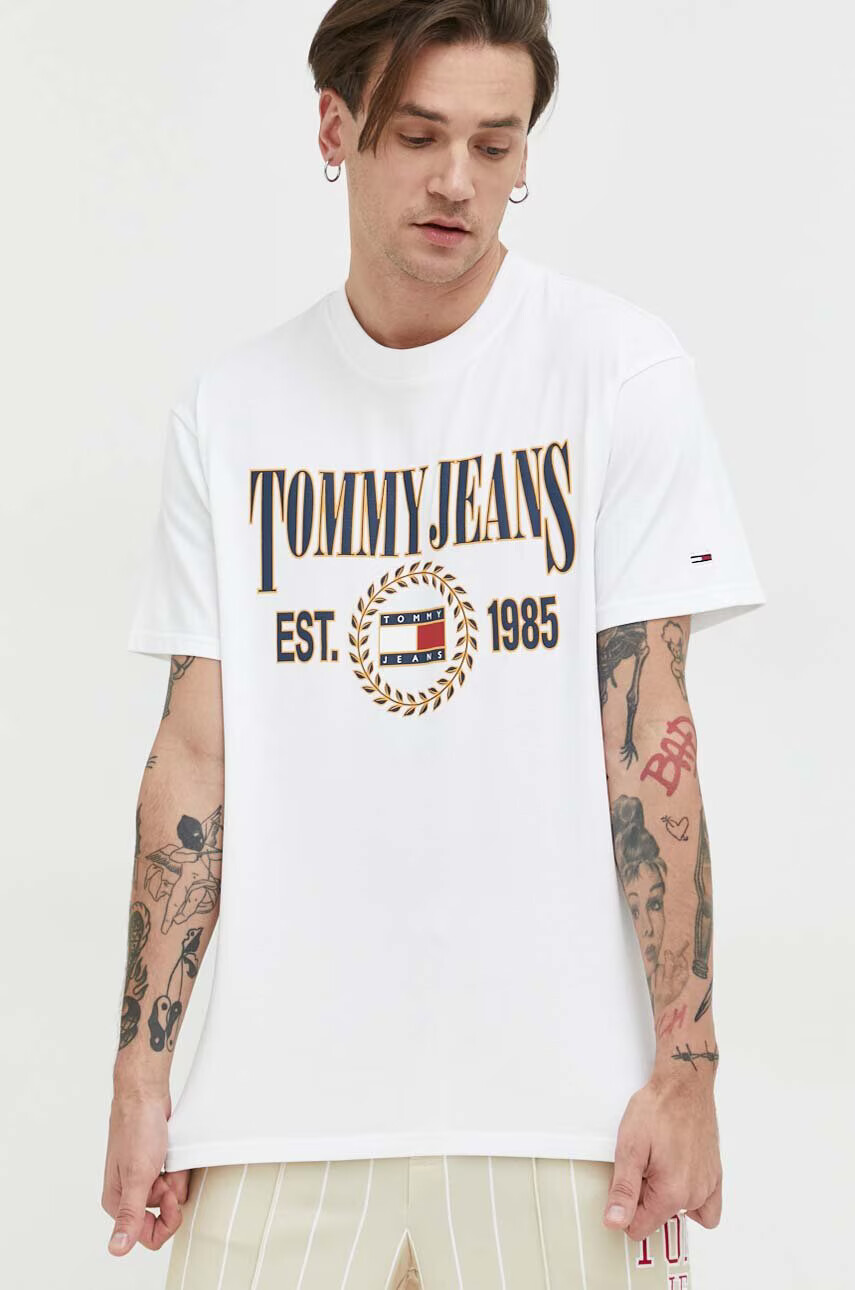 Tommy Jeans Памучна тениска в розово - Pepit.bg