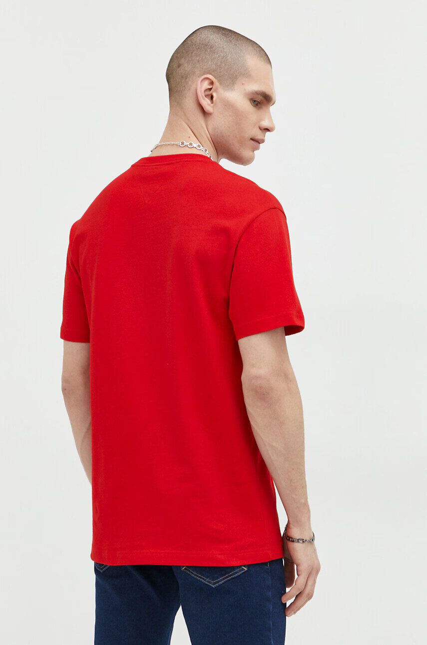 Tommy Jeans Памучна тениска в червено с принт - Pepit.bg