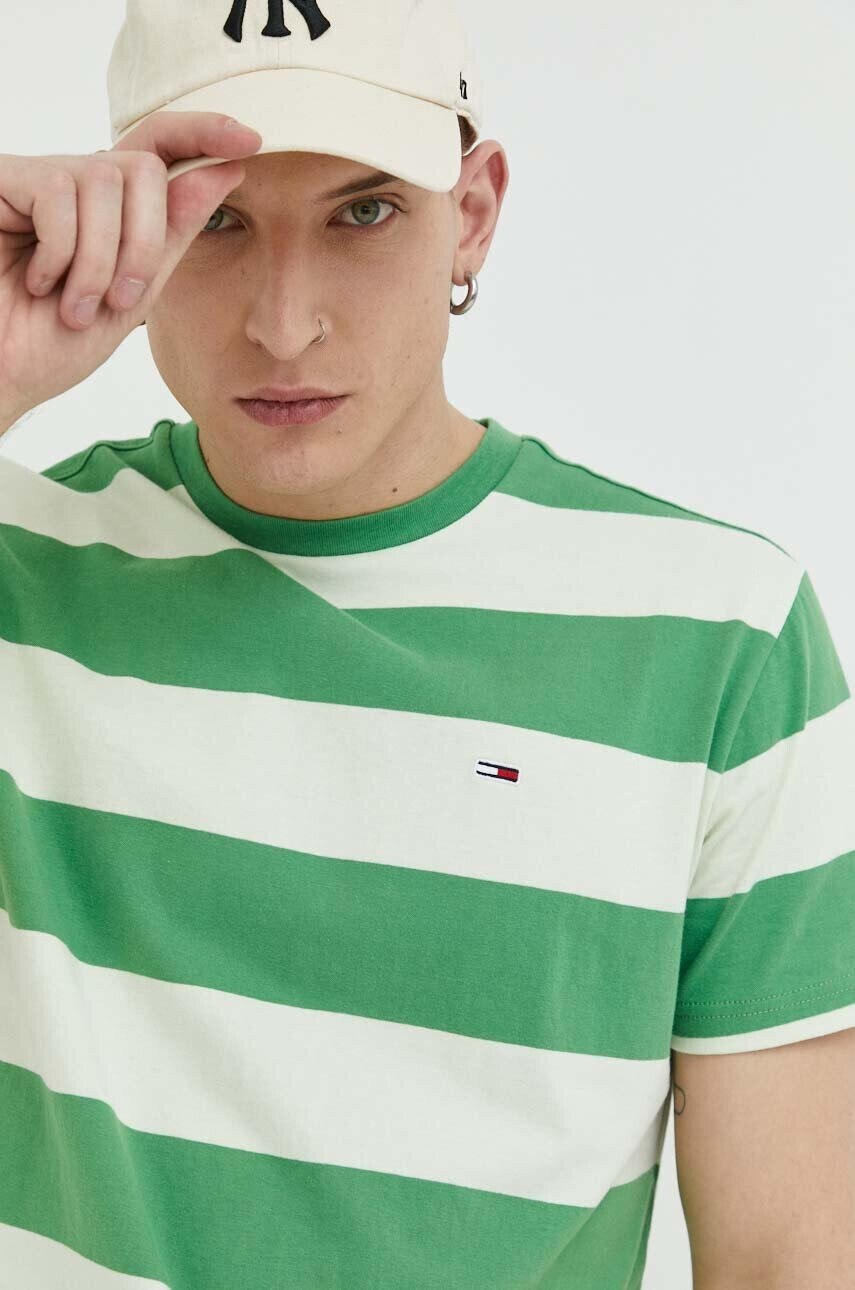 Tommy Jeans Памучна тениска в бежово - Pepit.bg