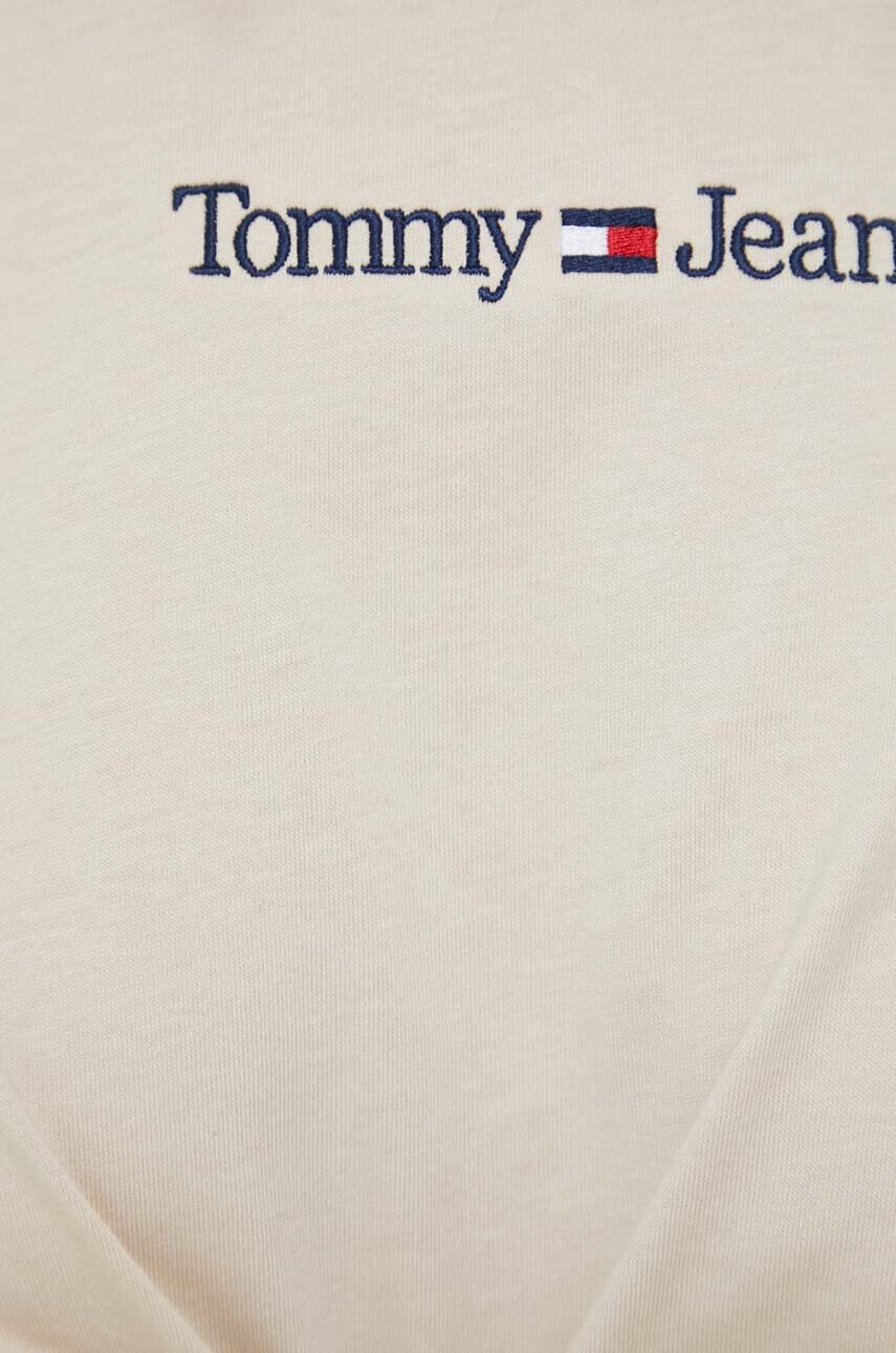 Tommy Jeans Памучна тениска в бежово - Pepit.bg