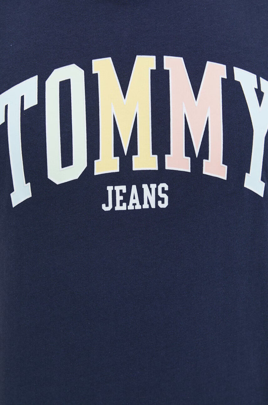 Tommy Jeans Памучна тениска в тъмносиньо с принт - Pepit.bg