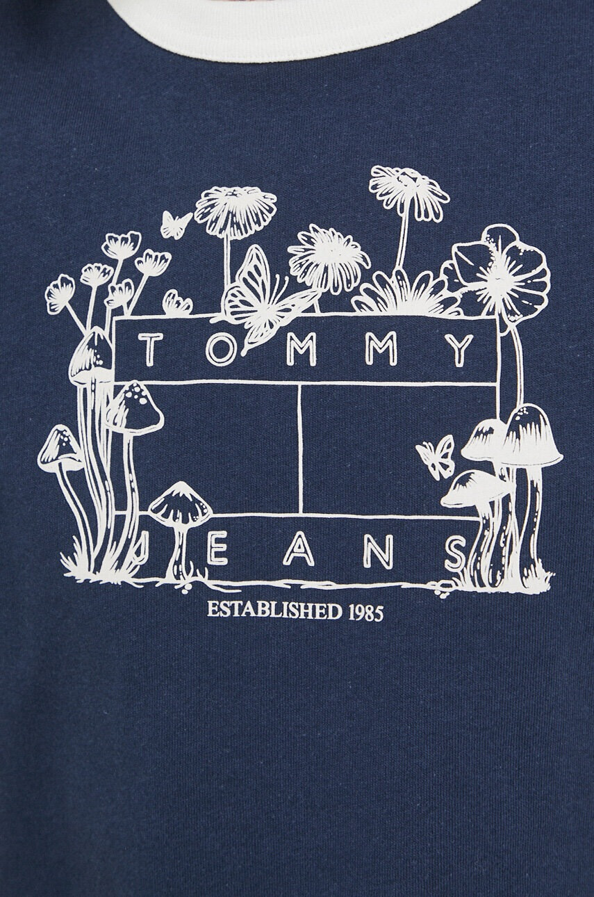 Tommy Jeans Памучна тениска в тъмносиньо - Pepit.bg