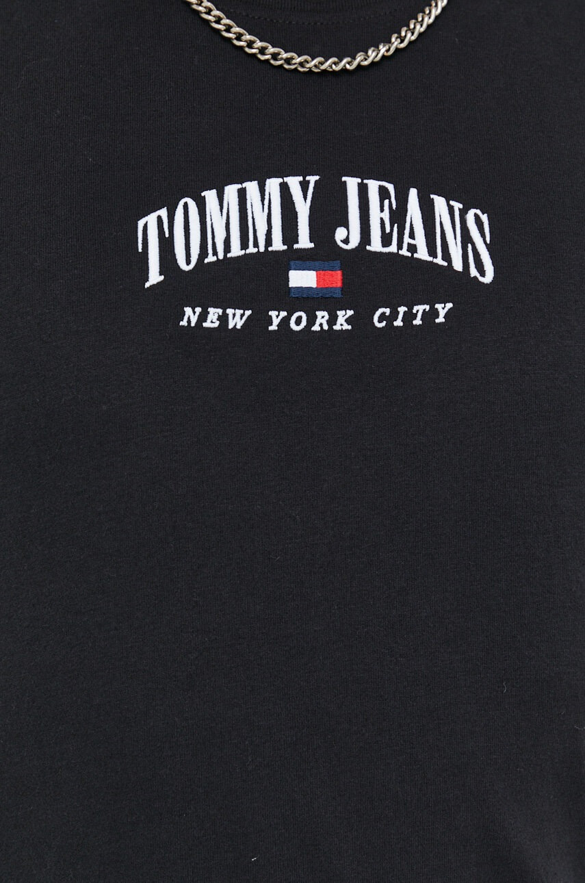 Tommy Jeans Памучна тениска в черно с апликация - Pepit.bg