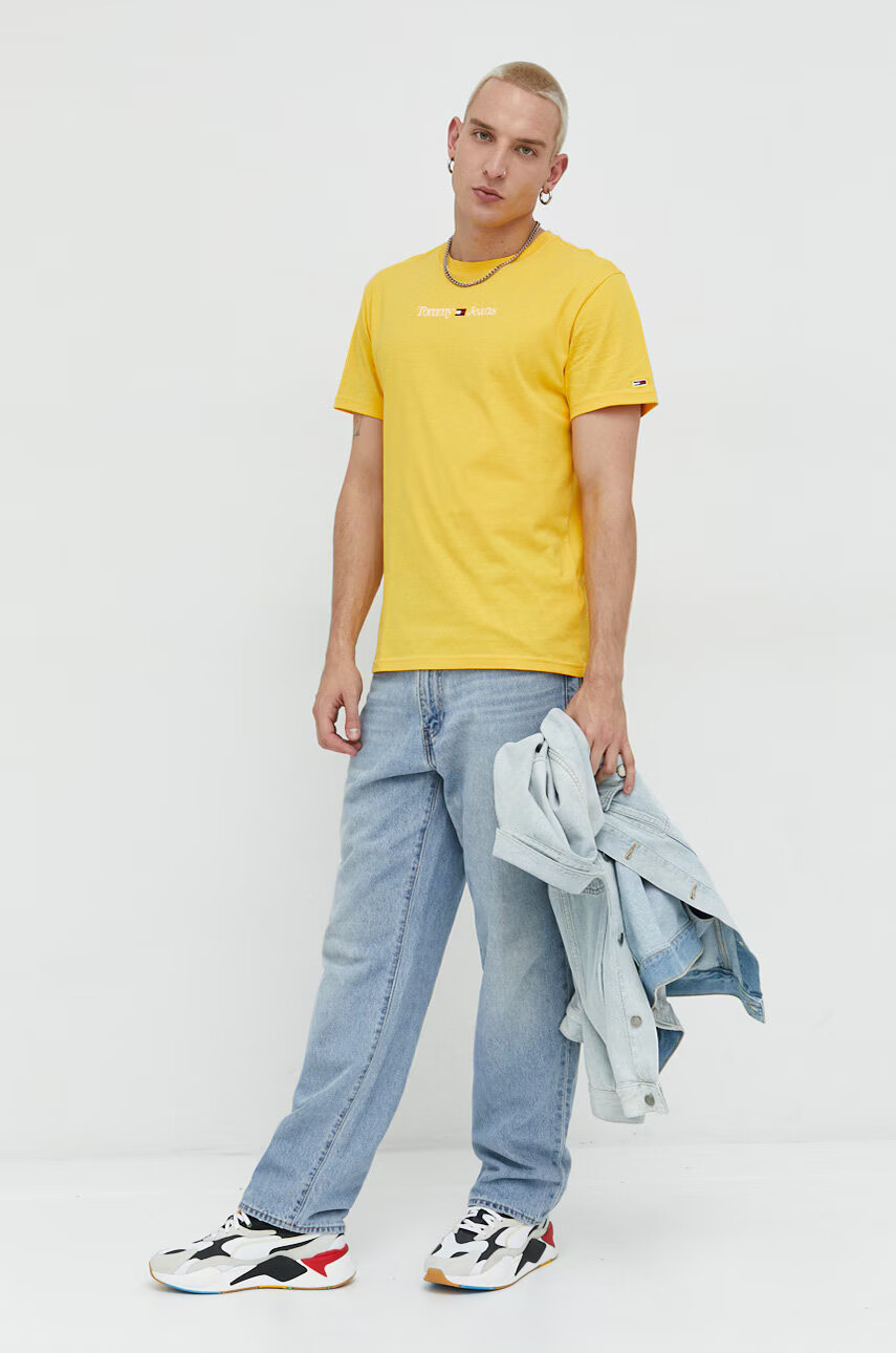 Tommy Jeans Памучна тениска в синьо - Pepit.bg