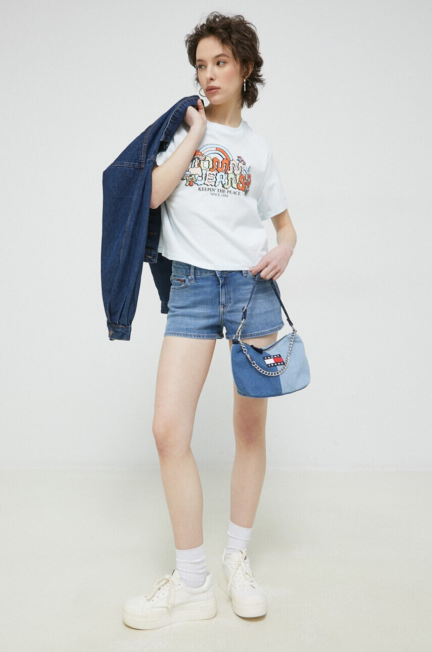 Tommy Jeans Памучна тениска в синьо - Pepit.bg