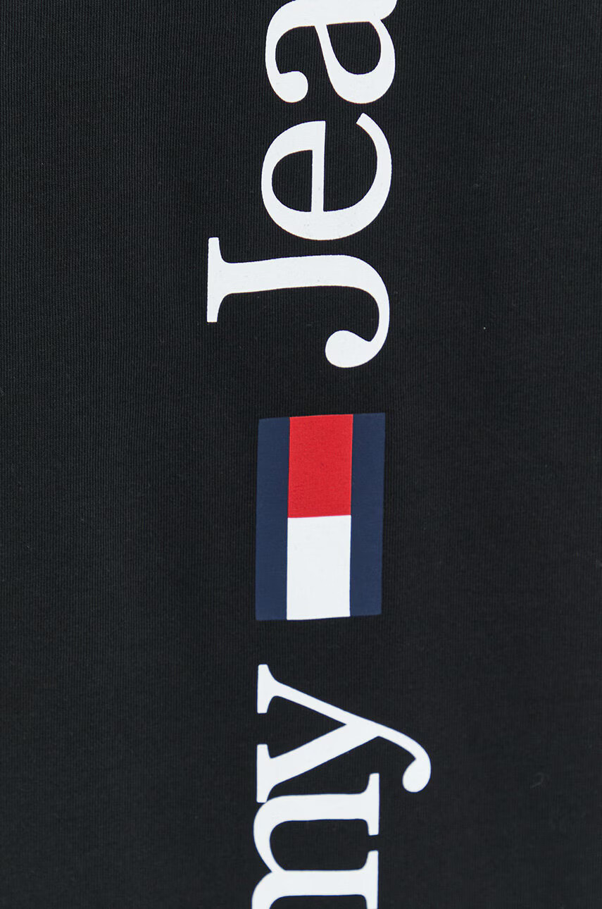 Tommy Jeans Памучна тениска в черно с принт - Pepit.bg