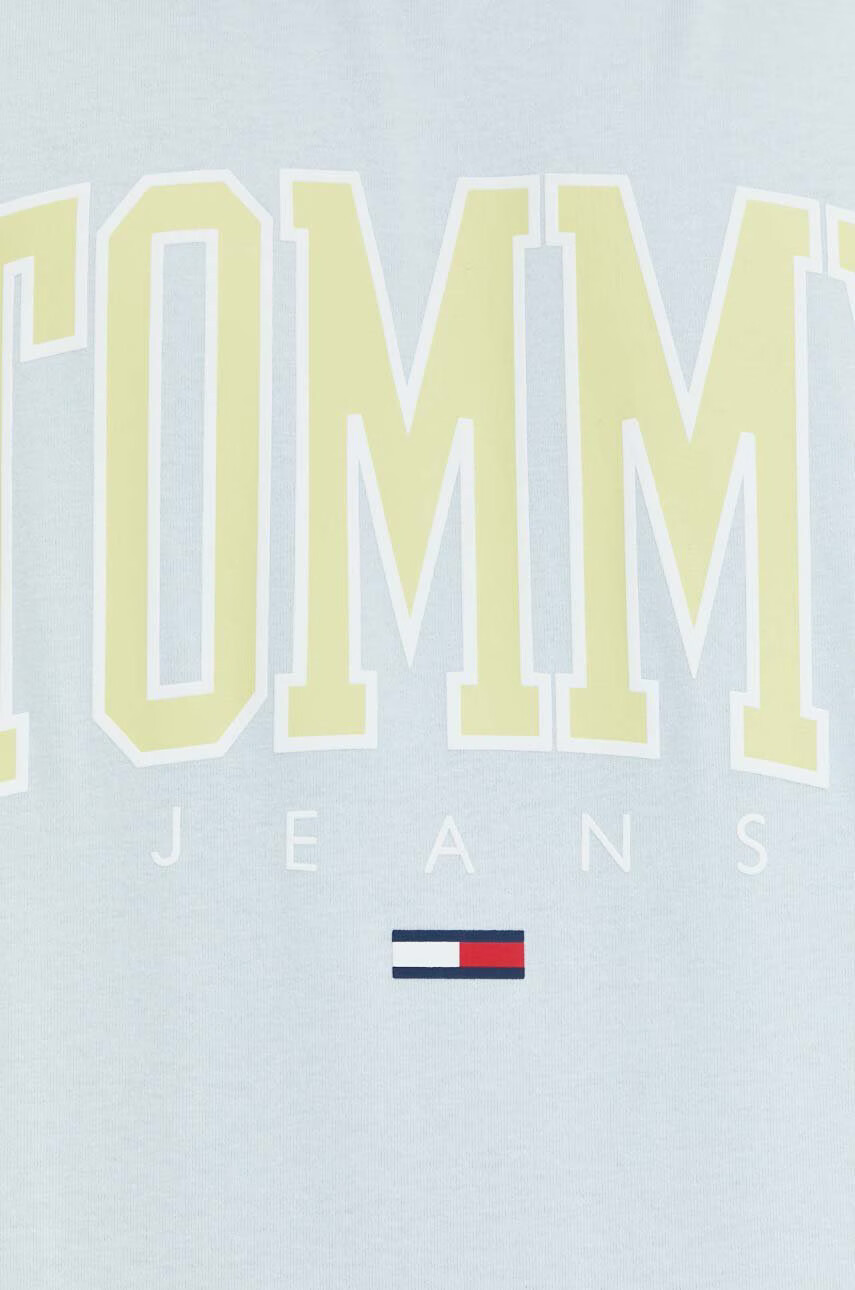 Tommy Jeans Памучна тениска в синьо с принт - Pepit.bg